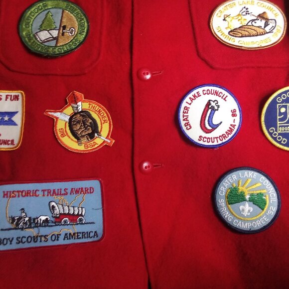 Vintage Boy Scouts America Official Jacket Shacket Wool Patches - Picture 4 of 8
